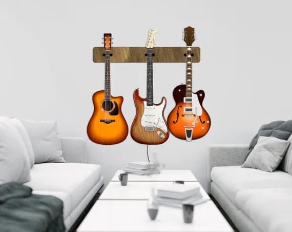 Oryginalny uchwyt na gitarę - dekoracyjne i praktyczne mocowanie instrumentu na ścianie